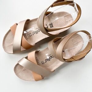 NWOT Birkenstock Papillio Lola Sandal Women EU 39 US 8 Frosted Metallic Rose Tan